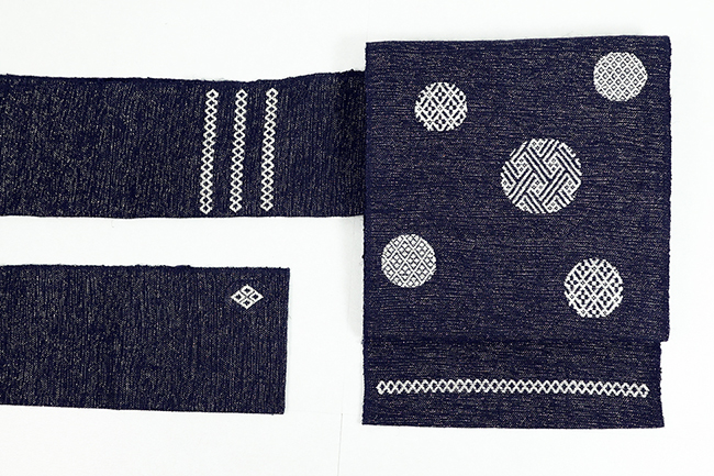 【受注商品】annKoginオリジナル こぎん刺し 名古屋帯 丸