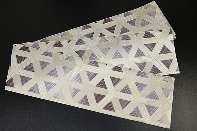 【受注生産】あづまやオリジナル 博多織 西村織物 正絹 半幅帯 佐賀錦 毘沙門亀甲