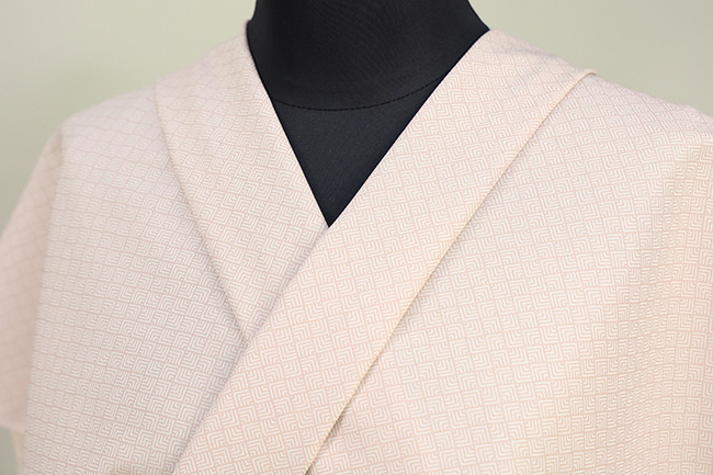 【受注生産品】ワタマサタマサ 洗える正絹お召し着尺 ala elle（アラ・エル）  組若松 薄桃