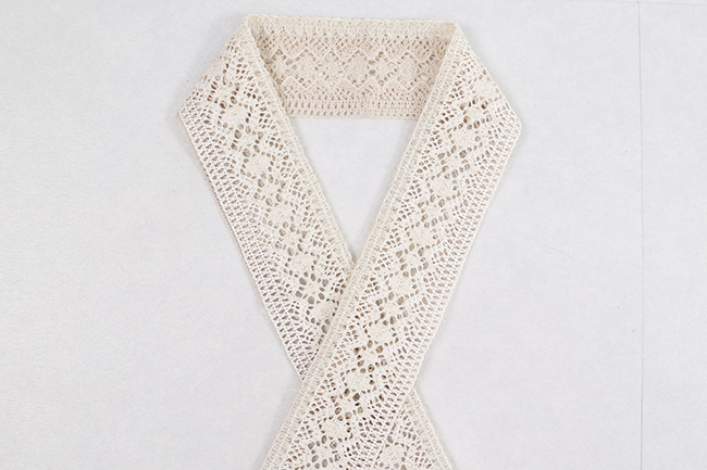 レース半衿 fun-衿 バイカラー 2way　ピュアホワイト×ペールピンク