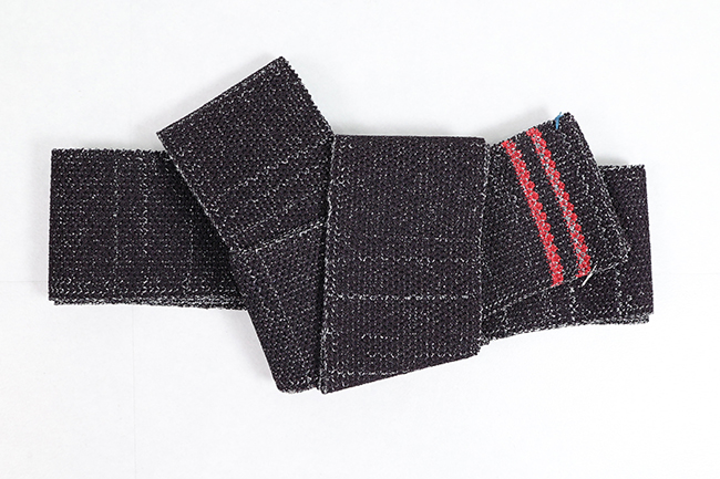 コウジュササキ ニット角帯 ラメ糸入り ブラック