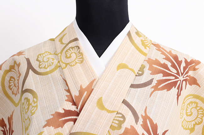竺仙(ちくせん) 浴衣（ゆかた） 蔦 ベージュ×芥子×茶