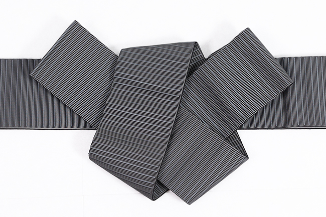 博多織 西村織物 正絹 角帯 悦 ヤスラ段 グレー