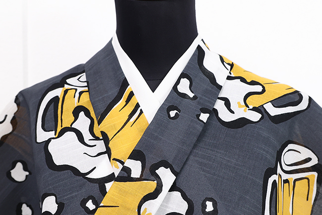 itomi浴衣(ゆかた) 優華壇  綿 ビール 灰色 ◆男女兼用◆