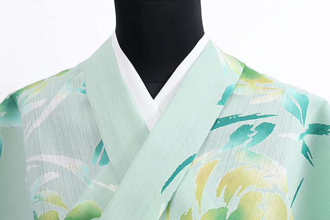 浜松注染 浴衣(ゆかた) 注染 薔薇 薄緑×黄緑