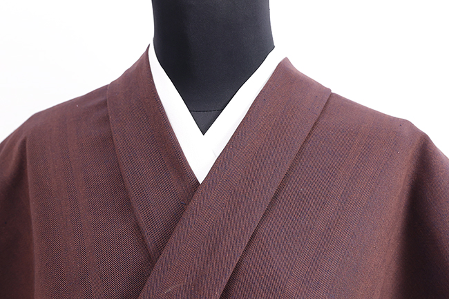 片貝木綿 木綿着物 紺仁工房 杉綾 デニム 赤茶