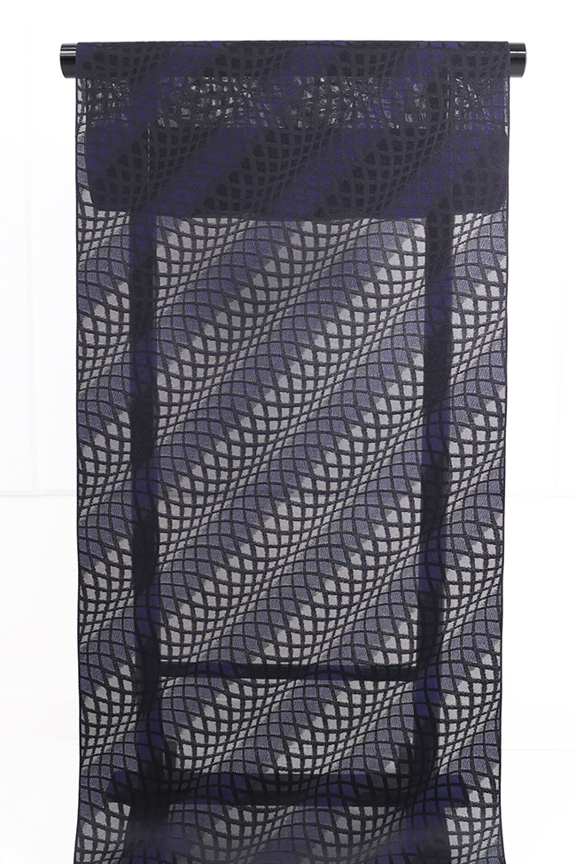 正絹 紋紗 着物 羽織  ランダム網目  黒