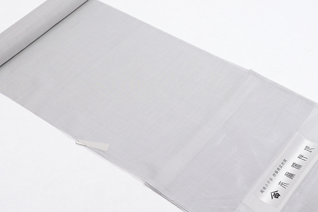 小千谷 本麻長襦袢 麻100％ 80番手 男女兼用 薄グレー