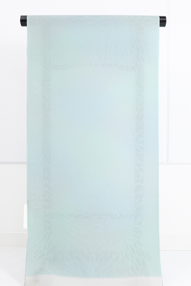 正絹 紋紗 着物 羽織  菊 青緑