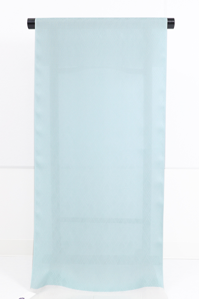 召しませ花 正絹 紋紗 着物 羽織  菱 水色