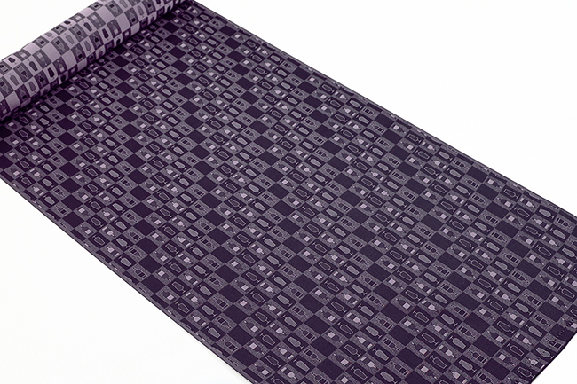 正絹 長襦袢 広幅 男女兼用 ワイン柄 紫