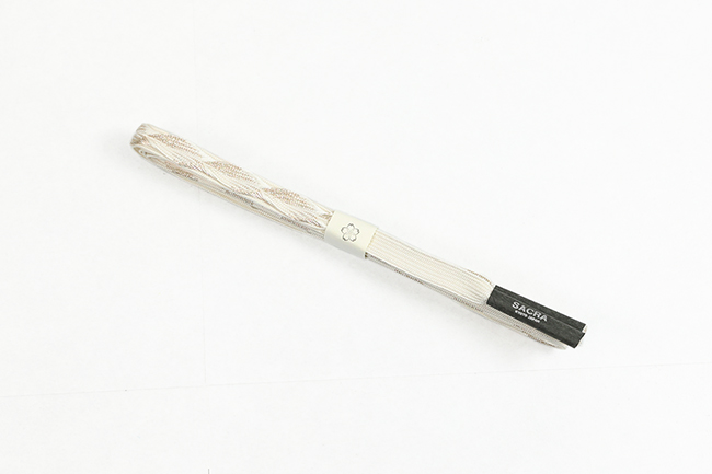 和小物さくら 正絹 帯締め 白×ベージュ