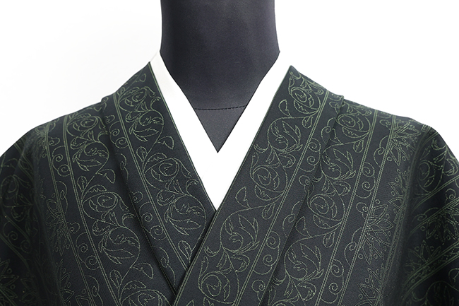 Kimono Factory nono 木綿着物 GRITTER （グリッター） 平和 黒×緑