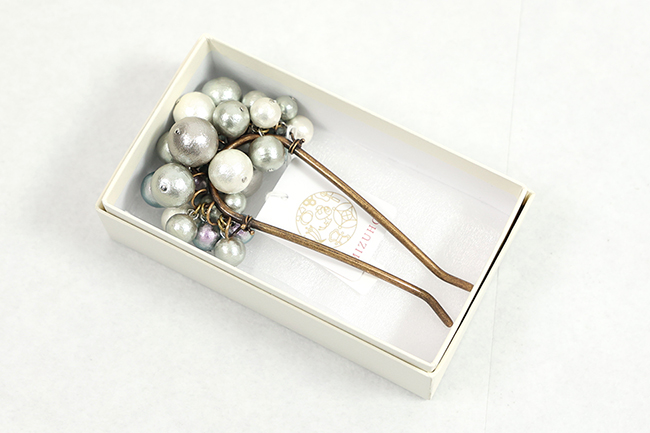 MIZUHO ミズホ ボリュームかんざし シルバー×薄紫