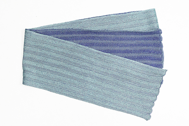【受注商品】あづまやオリジナル コウジュササキ シルクニット帯揚げ スカイブルー×青紫
