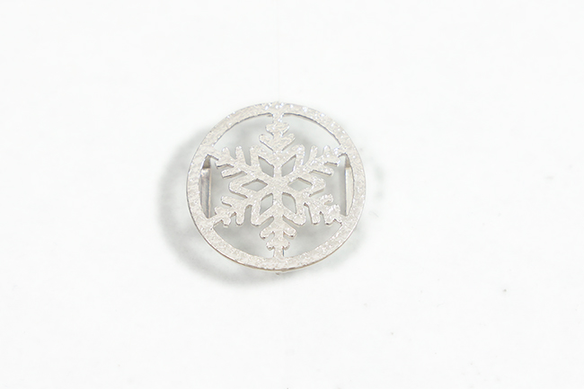 騎西屋 帯留め 彫金 雪結晶 銀