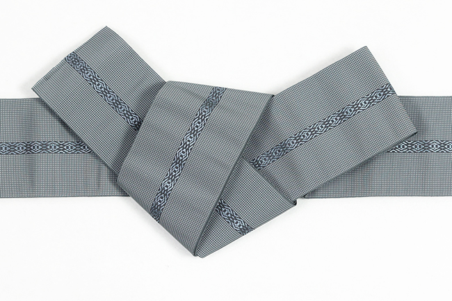 博多織 西村織物 正絹 角帯 悦 ヤスラ献上 濃灰色