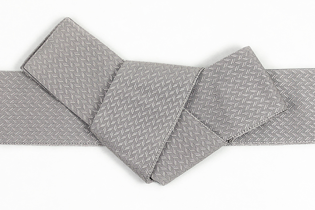 米沢織 近賢織物 角帯  あづま 灰色