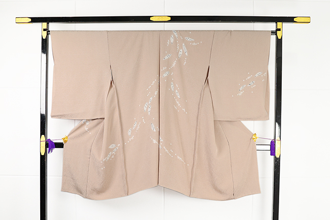 藤井絞り 正絹 絵羽 羽織 笹流水 ベージュ