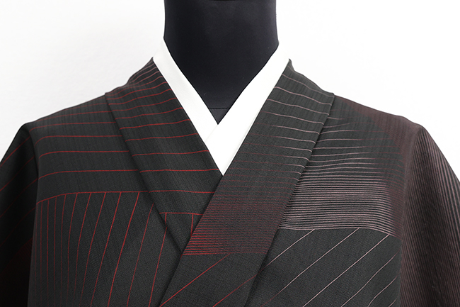 【受注商品】小室庵 セオα 着物 プリズム ブラック/レッド