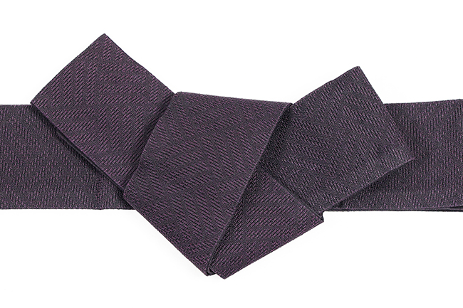 本麻 角帯 両面 夏帯 斜網代 濃紫