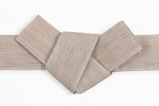 本麻 角帯 両面 夏帯 無地 ベージュ