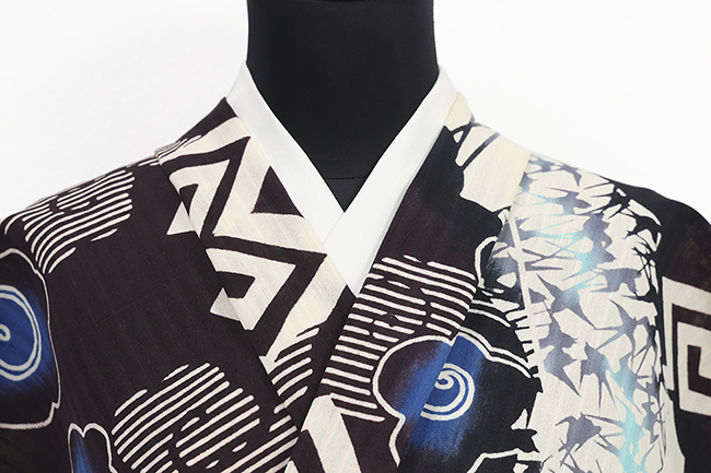 Rumi Rock(ルミロック) 浴衣(ゆかた) 不破 濃紫×白