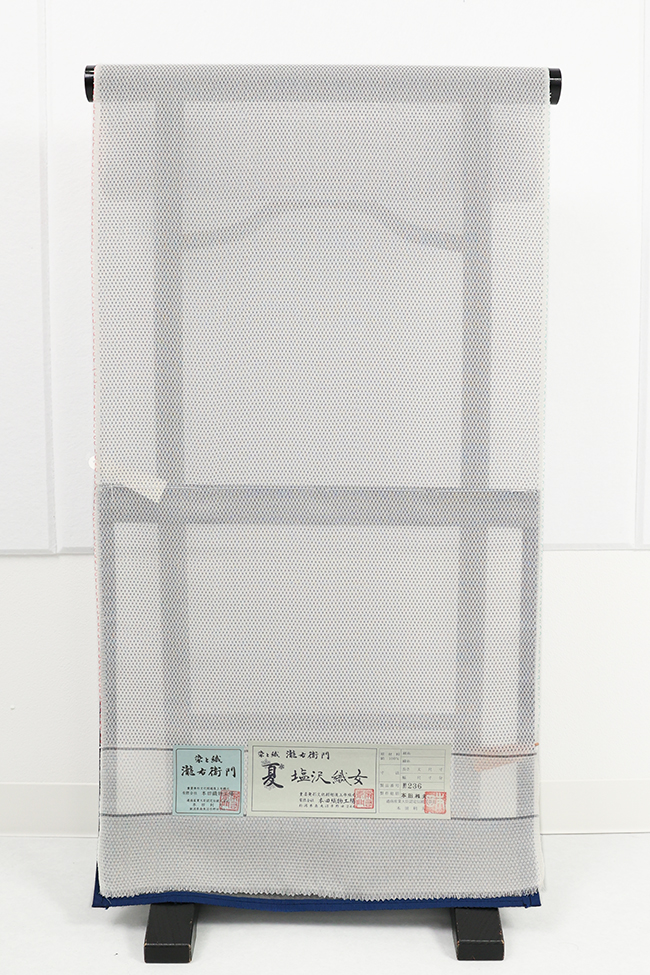 正絹 夏着物 紗 夏塩沢 手織り 蚊絣 白