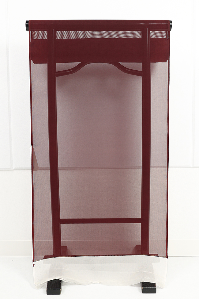 正絹 夏着物 駒紗 無地 えんじ