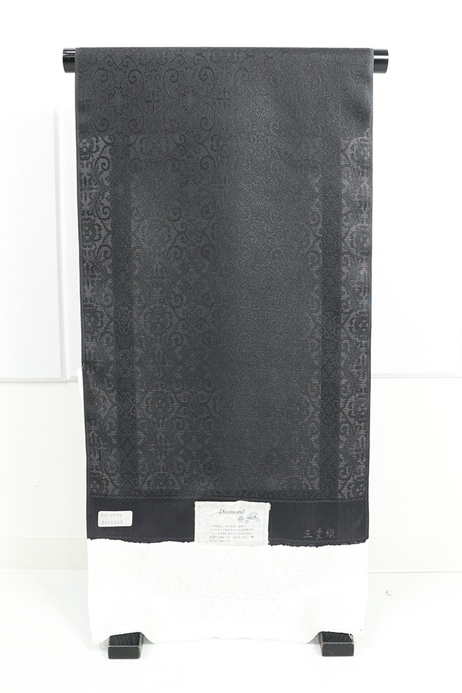 正絹 紋紗 着物 羽織 アラベスク紋様 黒