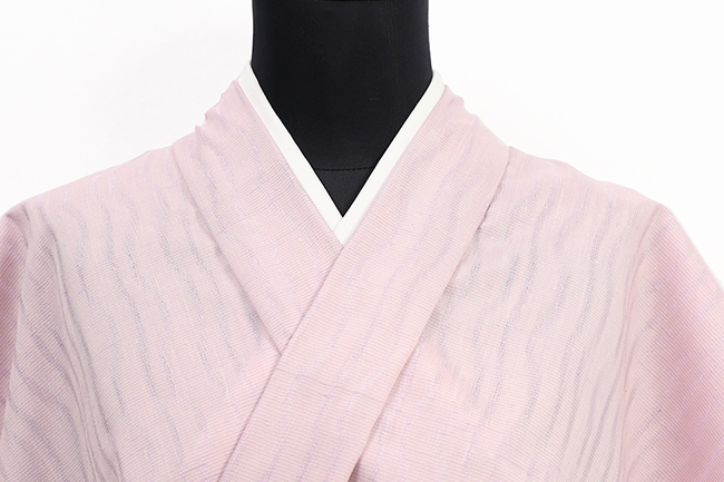 正絹 着物 手引き真綿紬 ピンク