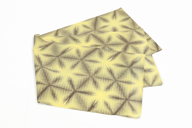 藤井絞 正絹 帯揚げ 雪花絞り 黄色