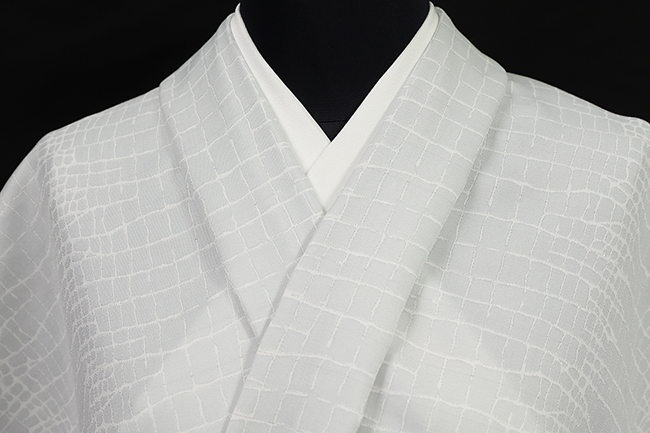 Kimono Factory nono 木綿着物 GRITTER （グリッター） オーダー仕立て付き ナイル 白灰×白
