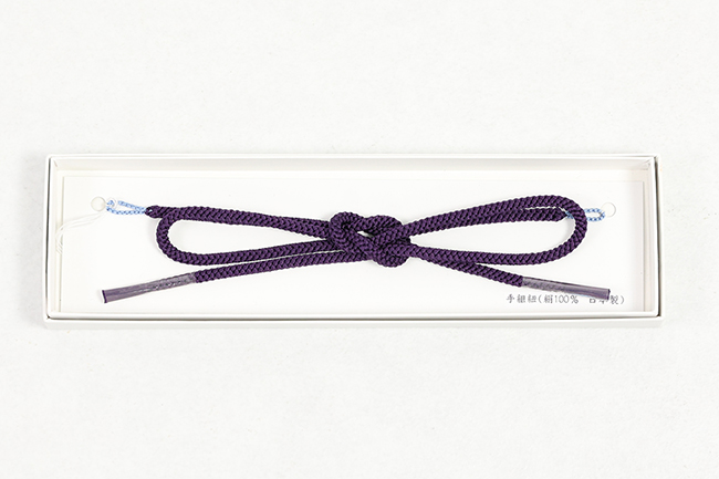 女性用羽織紐 正絹 手組紐 れん 濃紫