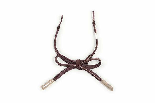 女性用羽織紐 正絹 組紐 茶×ベージュ