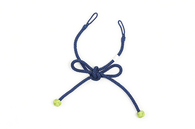 女性用羽織紐 正絹 組紐 紺×黄緑