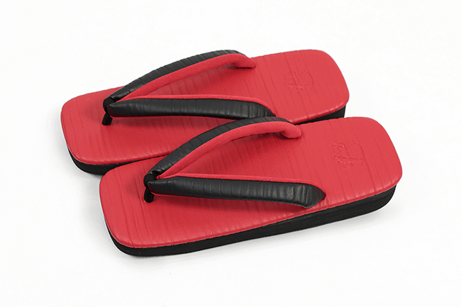 男物 あづまやオリジナル あづまロッソ カフェぞうり 菱屋カレンブロッソ エコルス 赤×黒