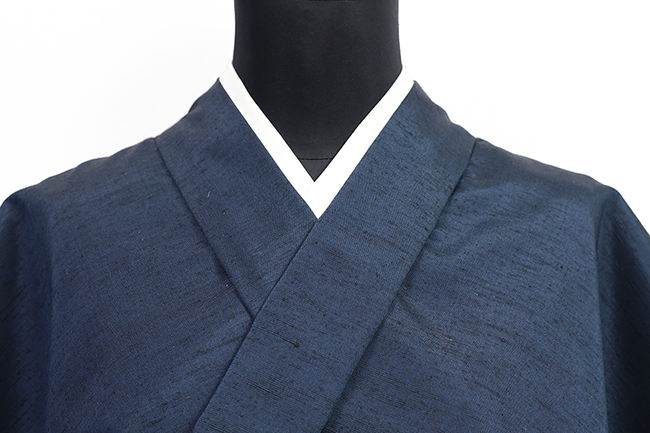 正絹 着物 紬 紺