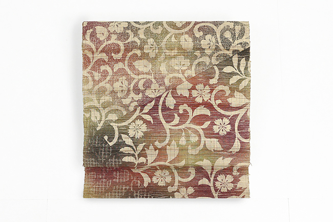 小室庵 正絹 九寸名古屋帯 更紗ぼかし 生成り