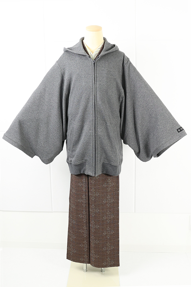 Kimono Factory nono 着物パーカーSpider 灰色