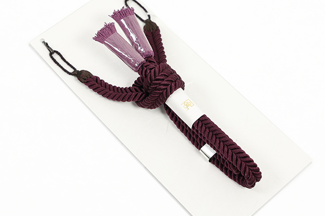 あづまやオリジナル 華千年 男性用羽織紐 正絹 直付けタイプ 紫