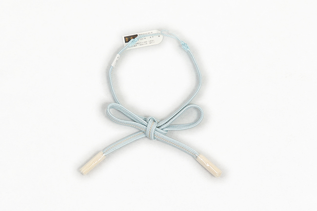 正絹 女性用羽織紐 組紐 水色×アイボリー