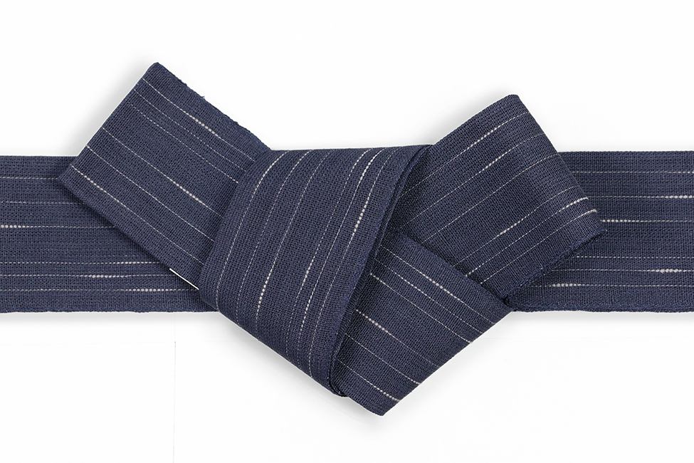 OLN 麻 角帯 夏帯 ひこうき雲 紺