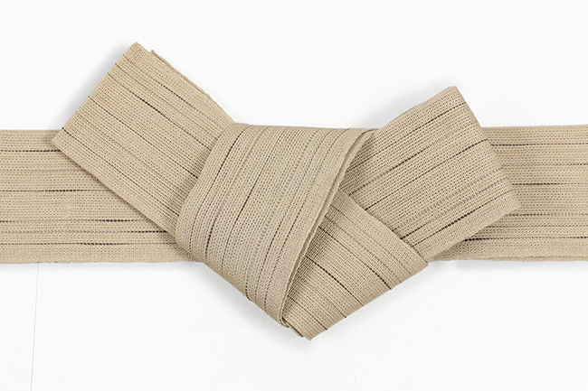OLN 麻 角帯 夏帯 ひこうき雲 ベージュ