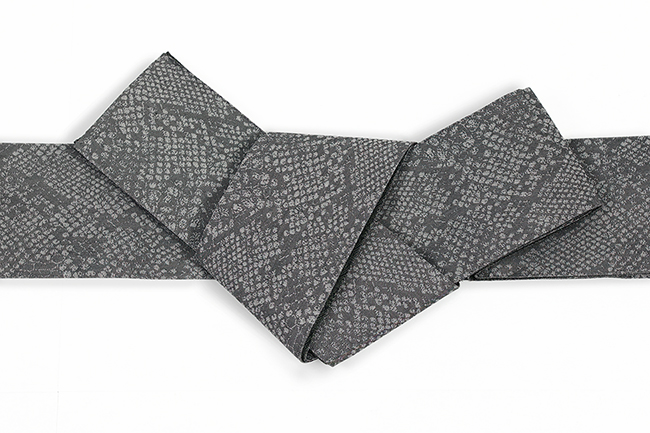 Kimono Factory nono 綿 角帯 両面 GRITTER （グリッター）クロコ×尖塔 濃灰×深緑