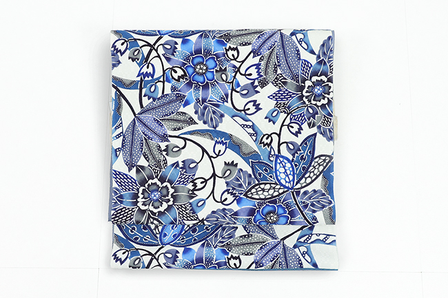 新・雅紅型工房 正絹 九寸名古屋帯 本場琉球 紅型染め 花 藍型