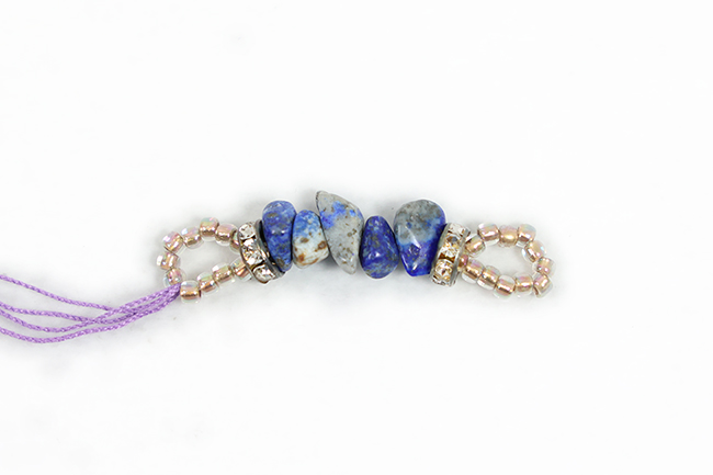 華美裳 帯留め さざれ石 ビーズ 青