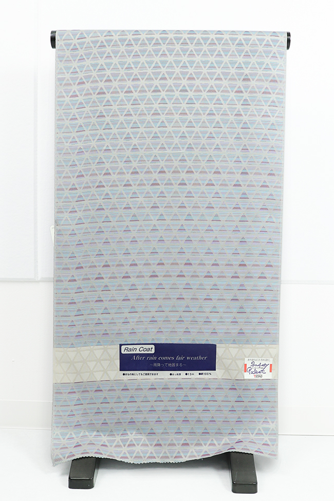 正絹 雨コート 羽織 お召 撥水加工済 三角 薄紫