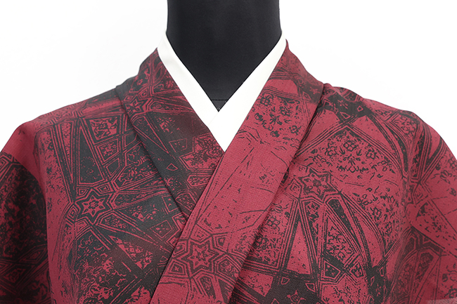 【受注商品】小室庵 セオα ポリエステル 着物 ウォールアート 赤黒