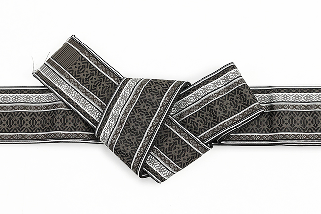 あづまやオリジナル 博多織 西村織物 正絹 角帯 五分詰献上 黒